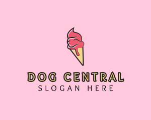 Melting Ice Cream Cone  logo design