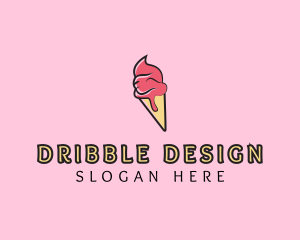 Melting Ice Cream Cone  logo design