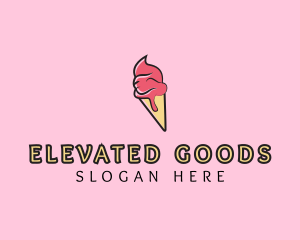 Melting Ice Cream Cone  logo design