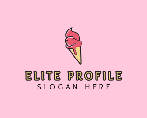 Melting Ice Cream Cone  logo design