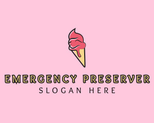 Melting Ice Cream Cone  logo design