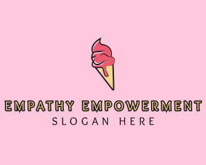 Melting Ice Cream Cone  logo design