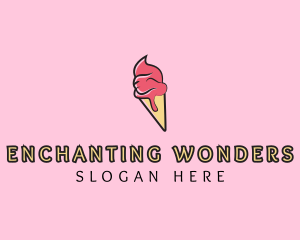 Melting Ice Cream Cone  logo design