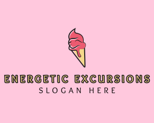 Melting Ice Cream Cone  logo design