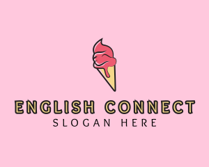 Melting Ice Cream Cone  logo design