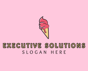 Melting Ice Cream Cone  logo design