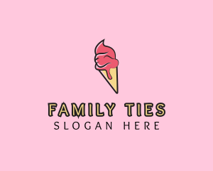 Melting Ice Cream Cone  logo design