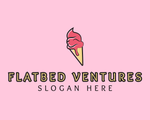 Melting Ice Cream Cone  logo design