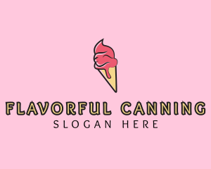 Melting Ice Cream Cone  logo design