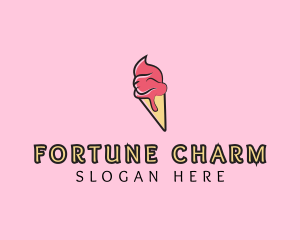 Melting Ice Cream Cone  logo design