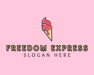 Melting Ice Cream Cone  logo design