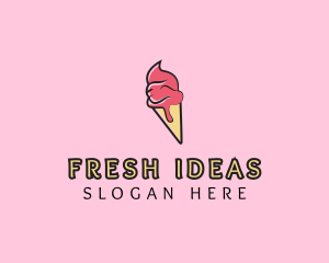 Melting Ice Cream Cone  logo design