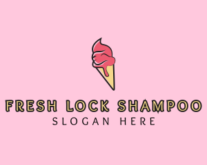 Melting Ice Cream Cone  logo design