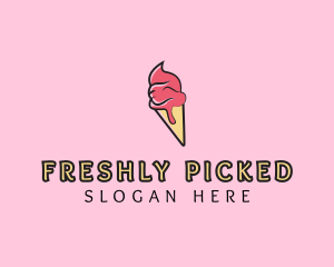 Melting Ice Cream Cone  logo design