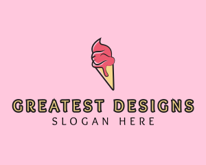 Melting Ice Cream Cone  logo design