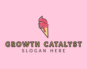 Melting Ice Cream Cone  logo design