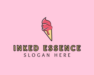 Melting Ice Cream Cone  logo design