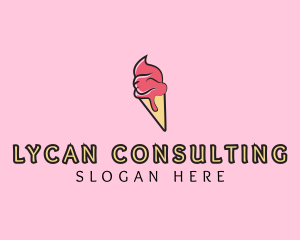 Melting Ice Cream Cone  logo design