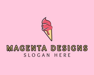 Melting Ice Cream Cone  logo design