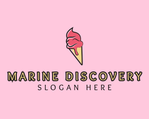 Melting Ice Cream Cone  logo design