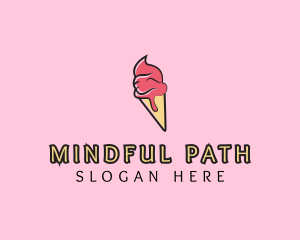 Melting Ice Cream Cone  logo design