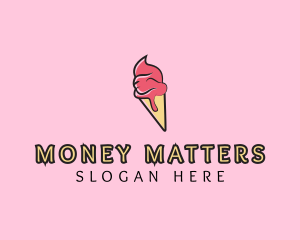 Melting Ice Cream Cone  logo design