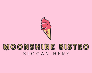 Melting Ice Cream Cone  logo design