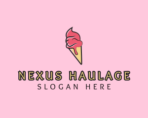 Melting Ice Cream Cone  logo design