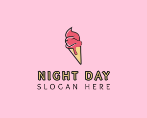 Melting Ice Cream Cone  logo design