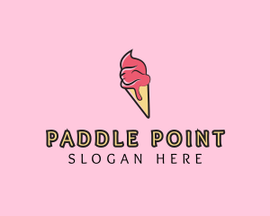 Melting Ice Cream Cone  logo design