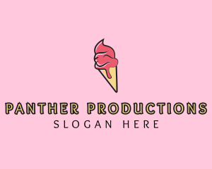 Melting Ice Cream Cone  logo design