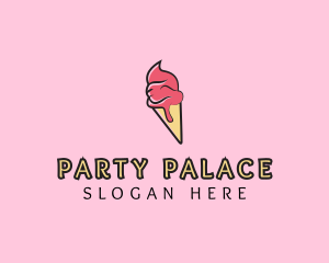 Melting Ice Cream Cone  logo design