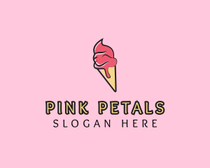 Melting Ice Cream Cone  logo design