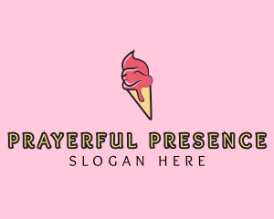 Melting Ice Cream Cone  logo design