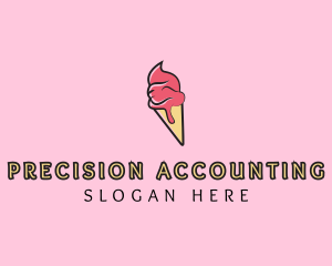 Melting Ice Cream Cone  logo design