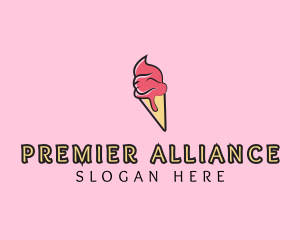 Melting Ice Cream Cone  logo design