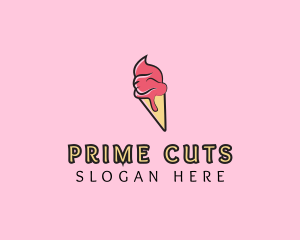 Melting Ice Cream Cone  logo design