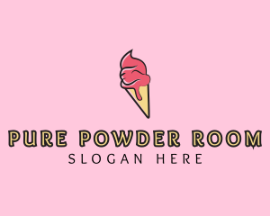 Melting Ice Cream Cone  logo design