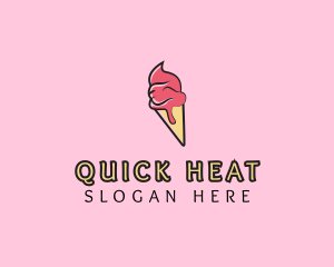 Melting Ice Cream Cone  logo design