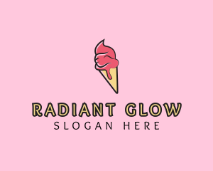 Melting Ice Cream Cone  logo design