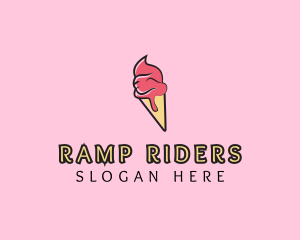 Melting Ice Cream Cone  logo design