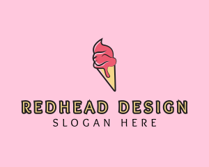 Melting Ice Cream Cone  logo design