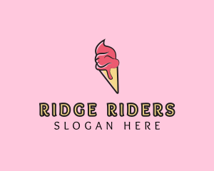 Melting Ice Cream Cone  logo design