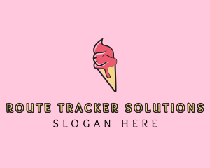 Melting Ice Cream Cone  logo design