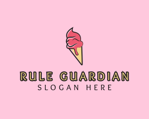 Melting Ice Cream Cone  logo design