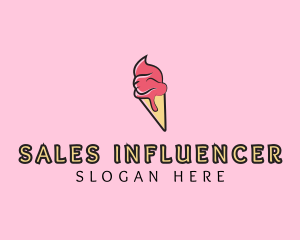 Melting Ice Cream Cone  logo design