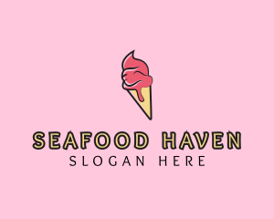 Melting Ice Cream Cone  logo design