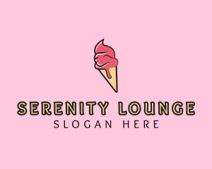 Melting Ice Cream Cone  logo design