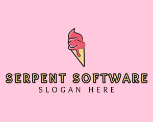 Melting Ice Cream Cone  logo design