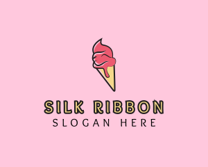 Melting Ice Cream Cone  logo design